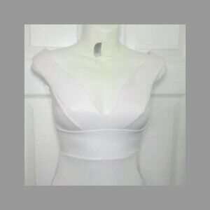 NWT BOOHOO SWEETHEART OFF SHOULDER BODYCON MIDI DRESS WHITE Size 2